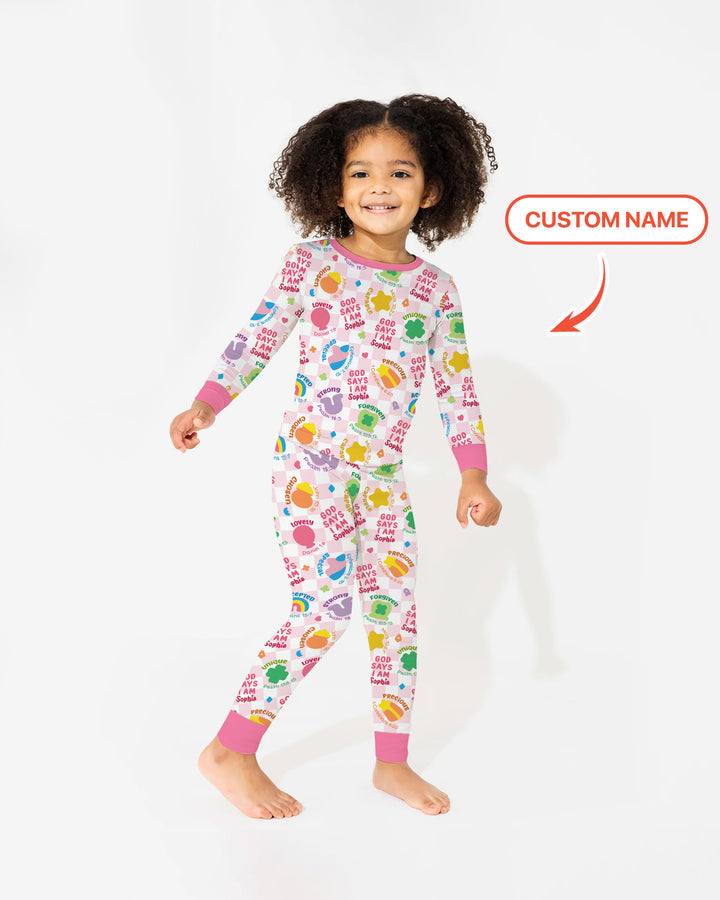 God Says I Am St. Patrick’s Day Custom Name Family Matching Two Piece Long Sleeve Pajama Set