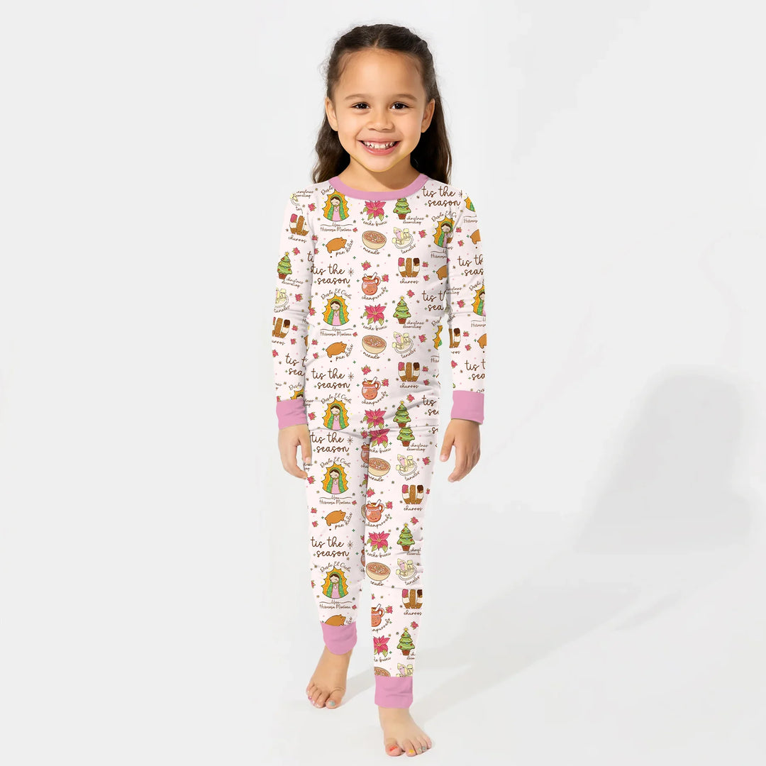 Zweiteiliges Langarm-Pyjama-Set mit Sommerfrüchten