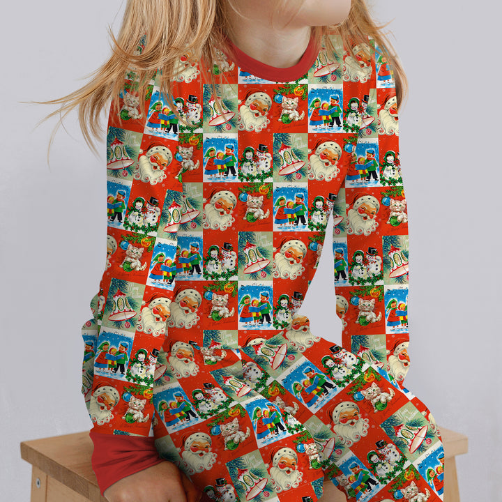 Vintage Holiday Joy Two Piece Long Sleeve Pajama Set