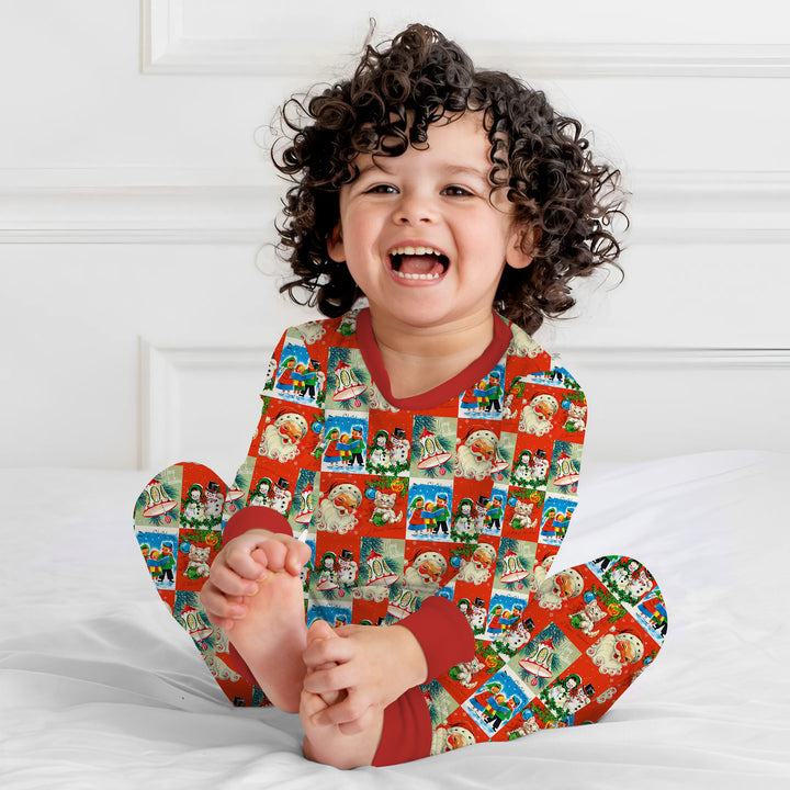 Vintage Holiday Joy Two Piece Long Sleeve Pajama Set