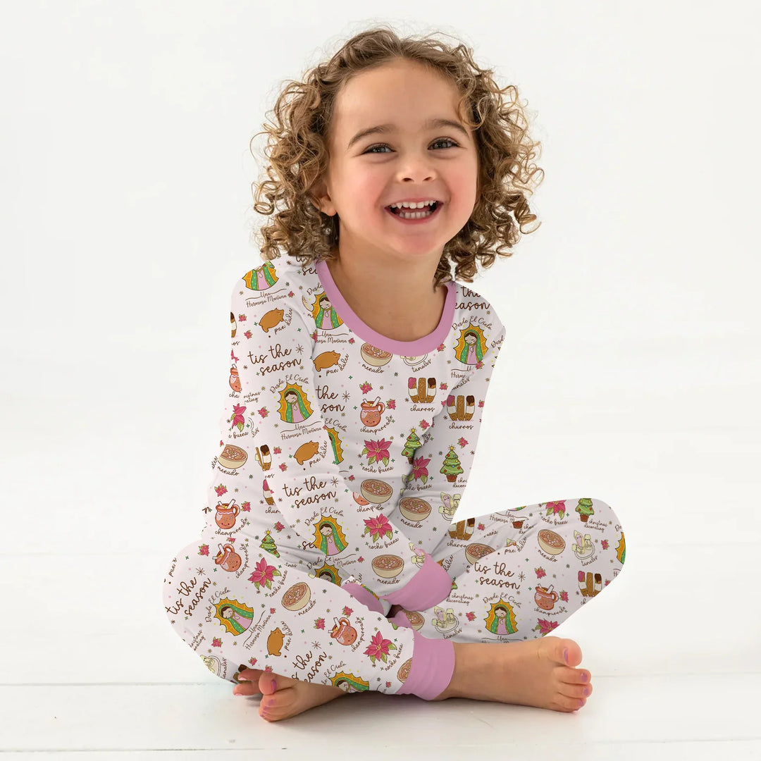 Zweiteiliges Langarm-Pyjama-Set mit Sommerfrüchten