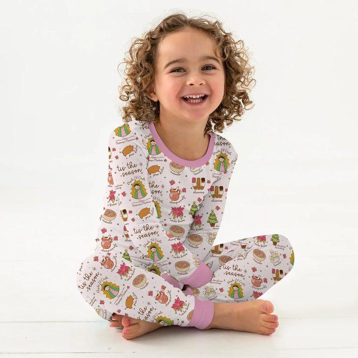 Zweiteiliges Langarm-Pyjama-Set mit Sommerfrüchten