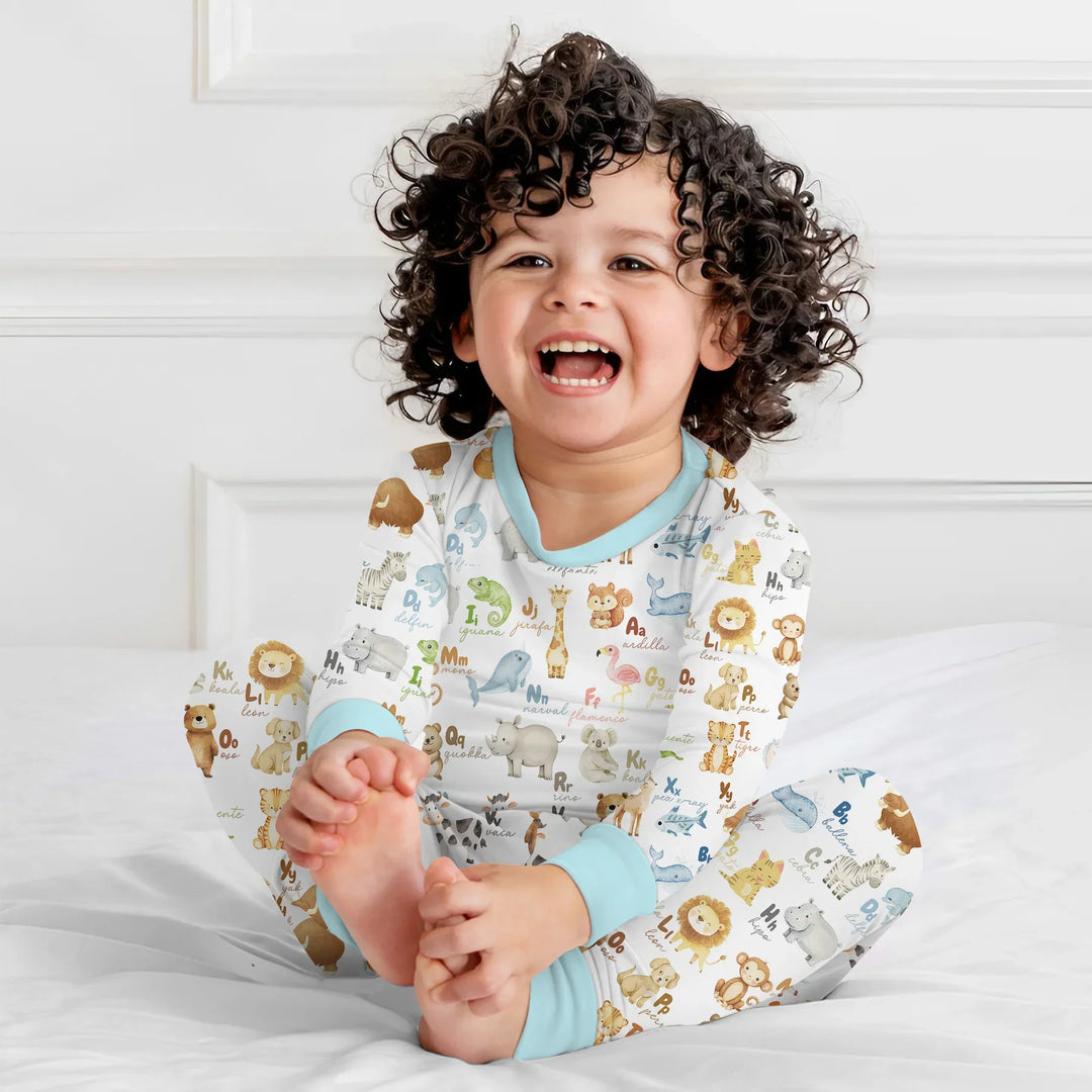 Spanish Alphabet Two Piece Long Sleeve Pajama Set