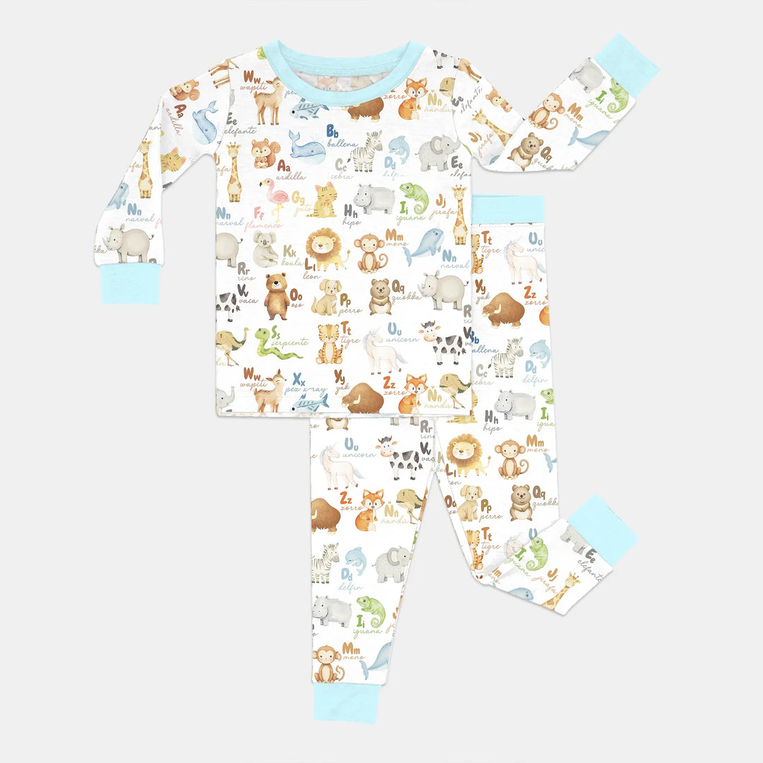 Spanish Alphabet Two Piece Long Sleeve Pajama Set