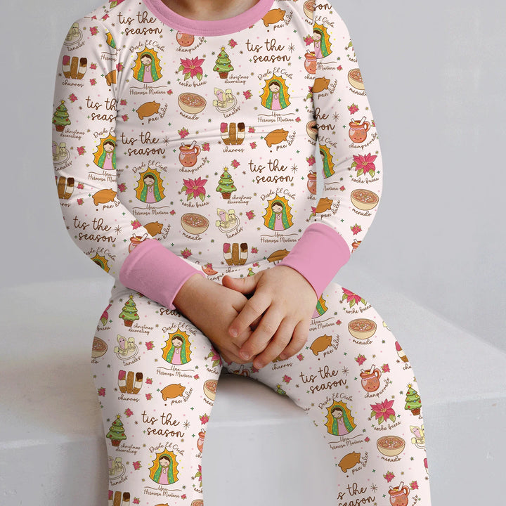 Zweiteiliges Langarm-Pyjama-Set mit Sommerfrüchten