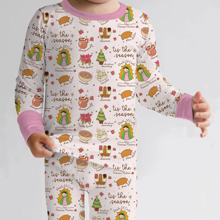 Zweiteiliges Langarm-Pyjama-Set mit Sommerfrüchten