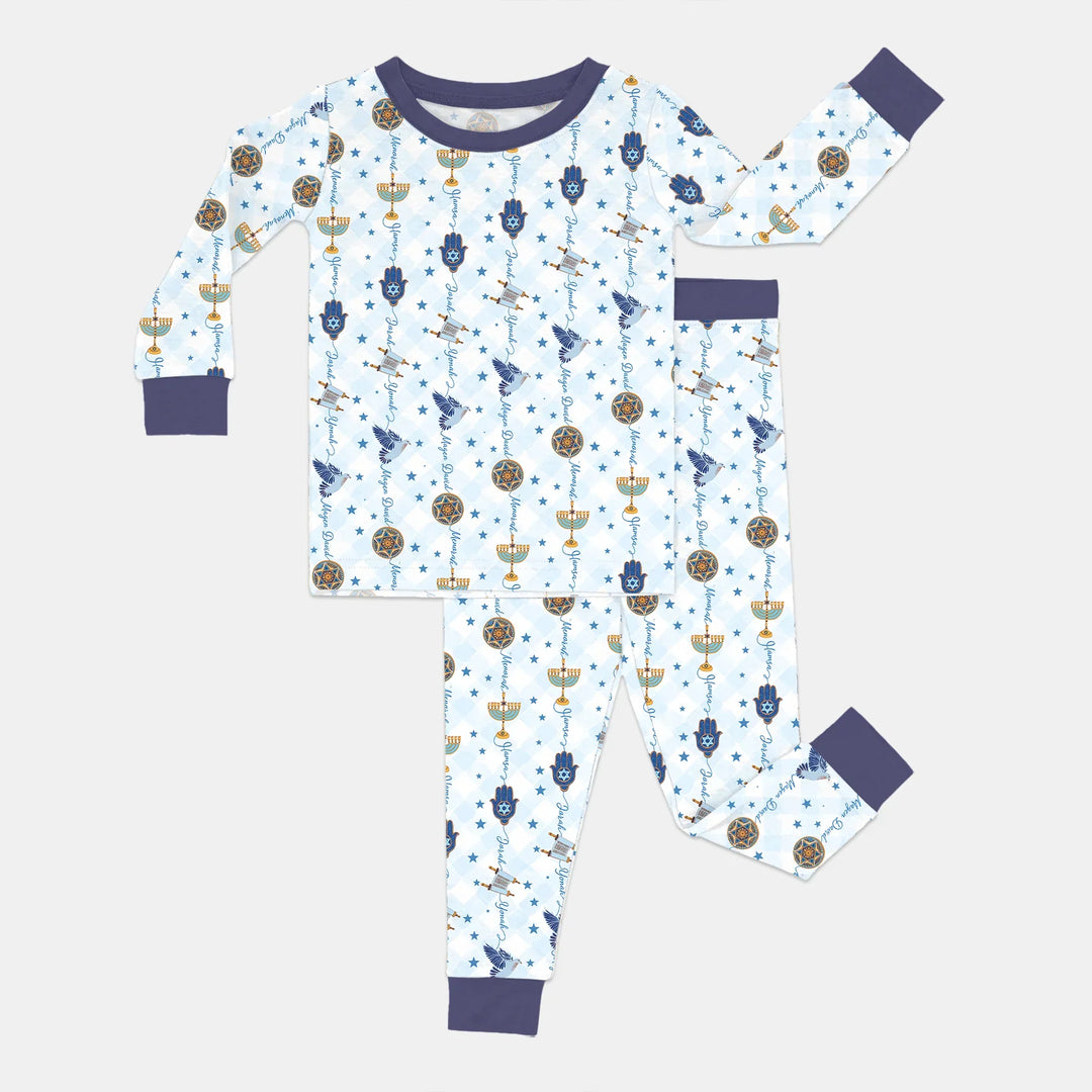Hanukkah Festival Matching Family Two Piece Long Sleeve Pajama Set