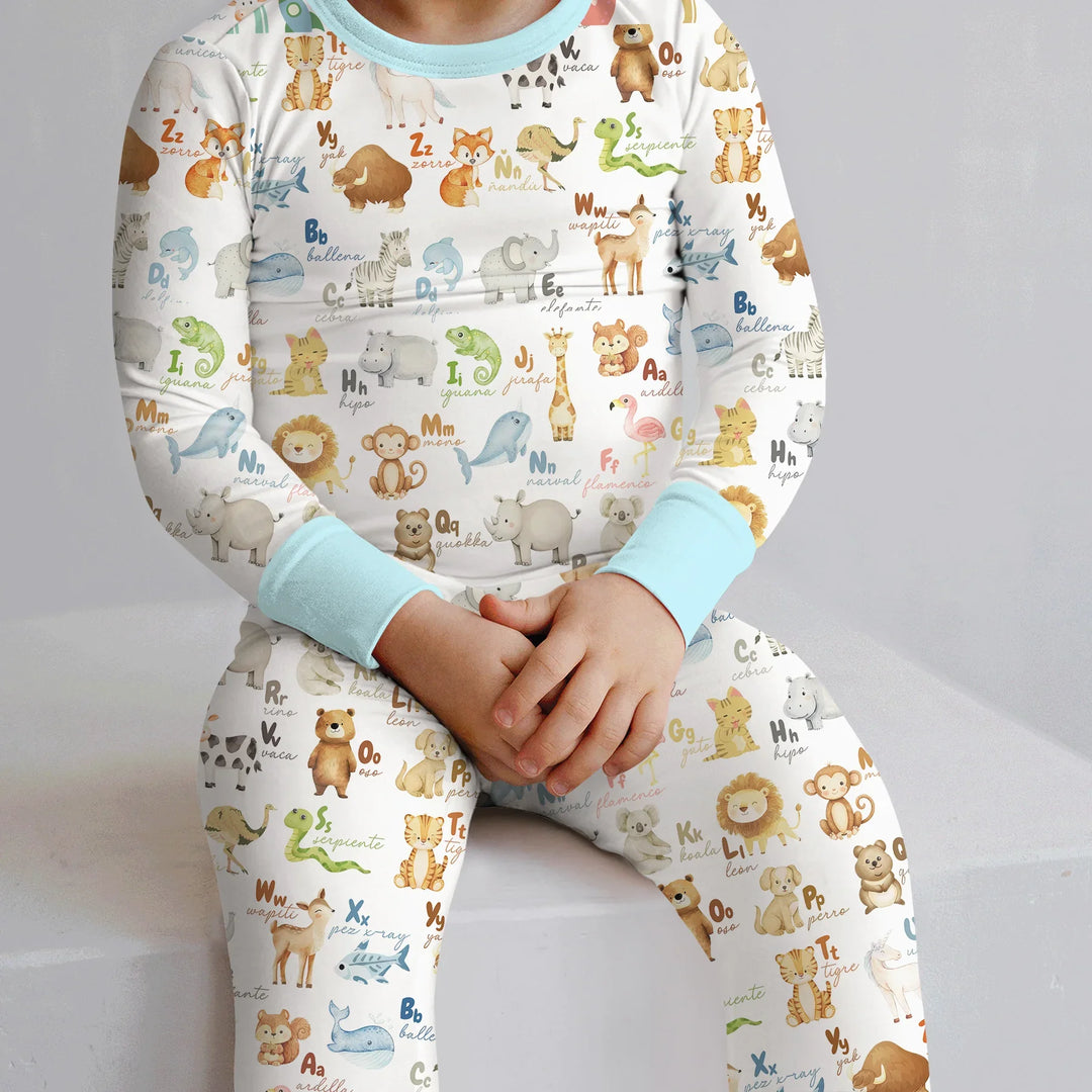 Spanish Alphabet Two Piece Long Sleeve Pajama Set
