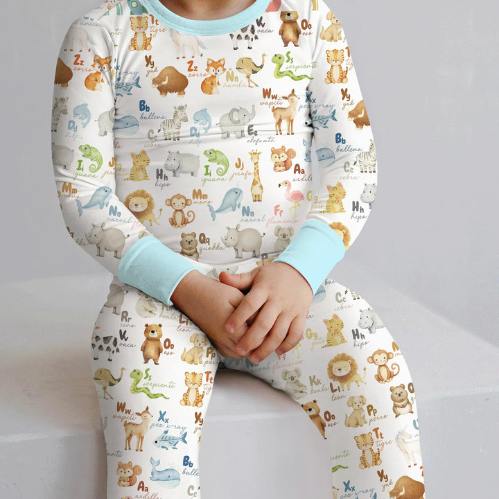 Spanish Alphabet Two Piece Long Sleeve Pajama Set