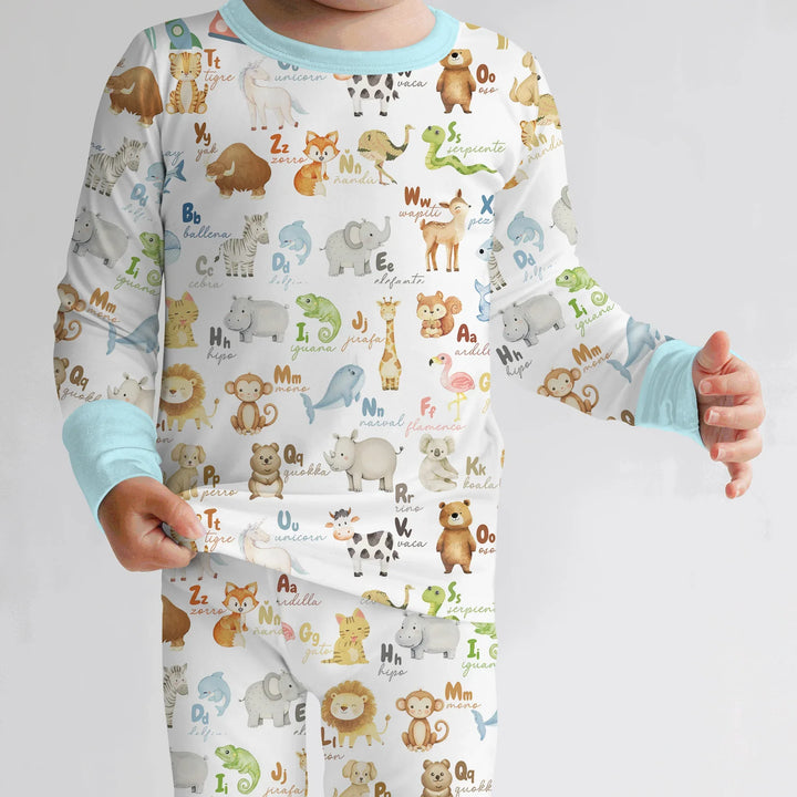 Spanish Alphabet Two Piece Long Sleeve Pajama Set