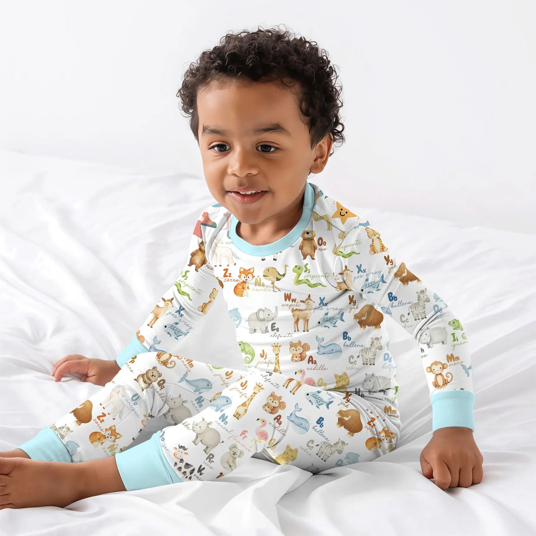 Spanish Alphabet Two Piece Long Sleeve Pajama Set