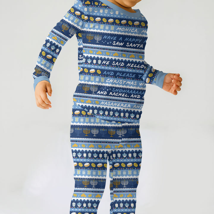 Zweiteiliges Langarm-Pyjama-Set mit Sommerfrüchten