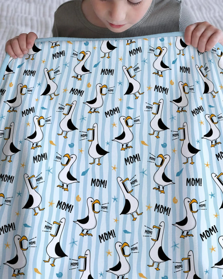 Seagull mom Mom MOM Bamboo Blanket