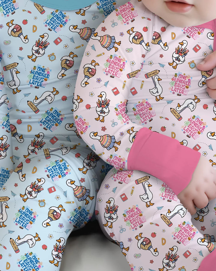 One Hundred Days Later Silly Goose Two Piece Long Sleeve Pajama Set