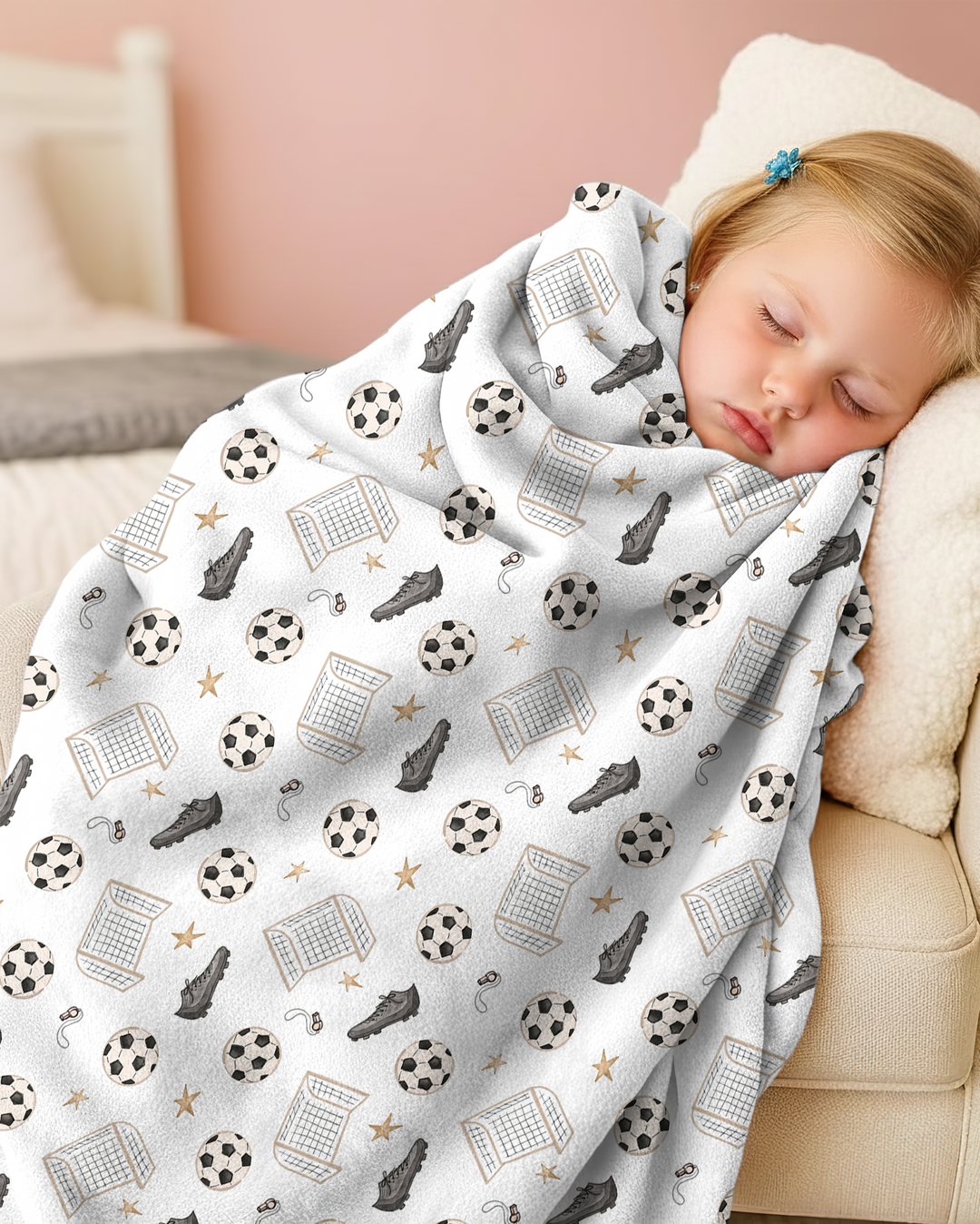 Little Soccer Star Bamboo Blanket