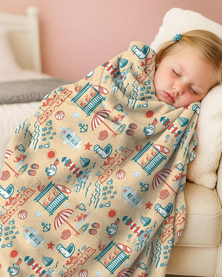 Seaside Storybook Days Bamboo Blanket