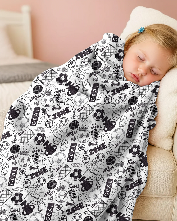 Soccer Doodle Bamboo Blanket