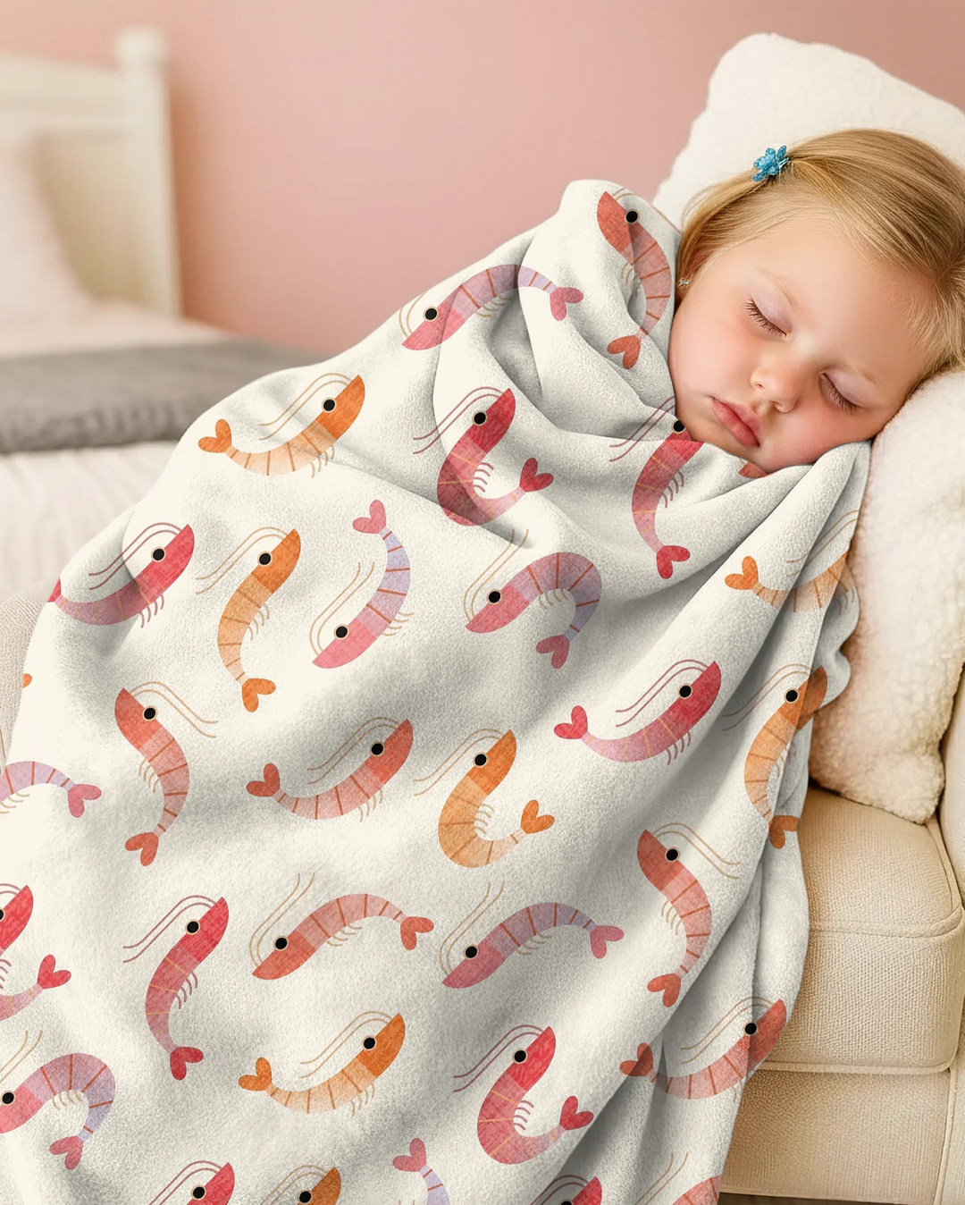 Sweet Shrimp Parade Bamboo Blanket
