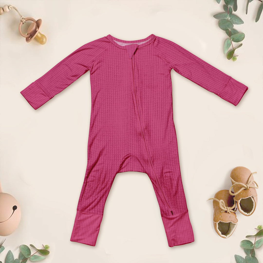 Pink Ribbed Bamboo Baby Clothing – Soft and Sweet