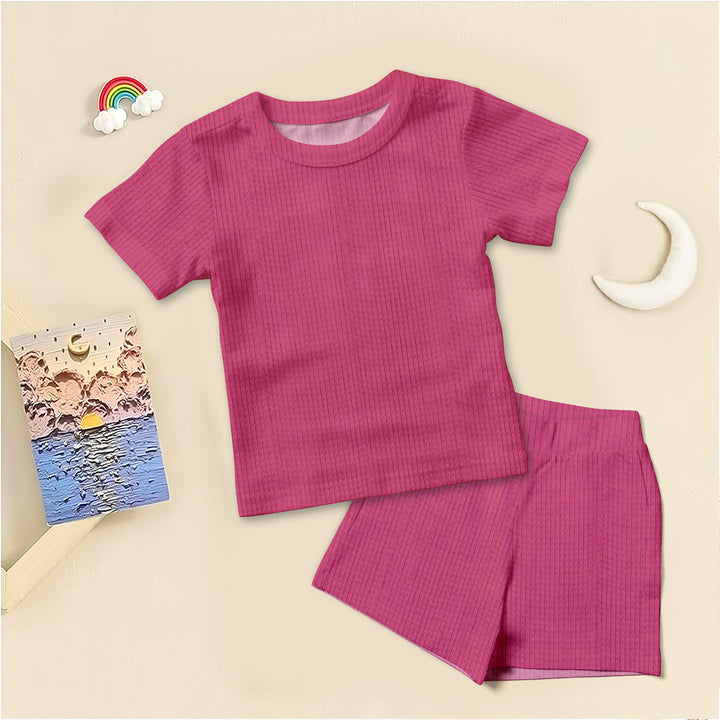 Pink Ribbed Bamboo Baby Clothing – Soft and Sweet