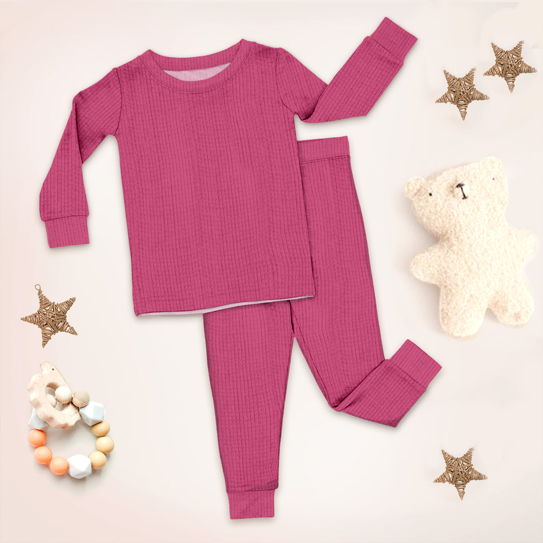 Pink Ribbed Bamboo Baby Clothing – Soft and Sweet