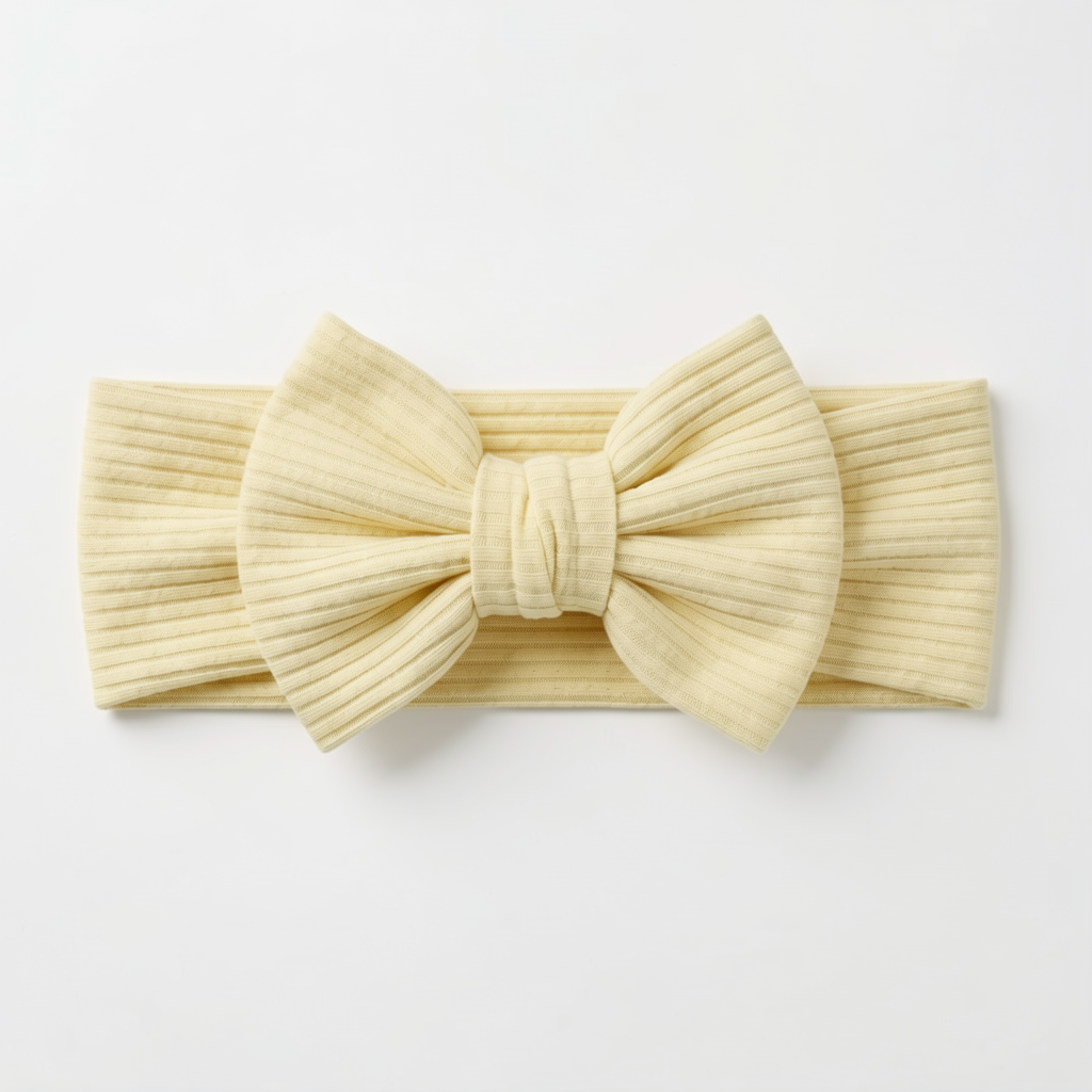 Ribbed Bamboo Luxe Bow Headband