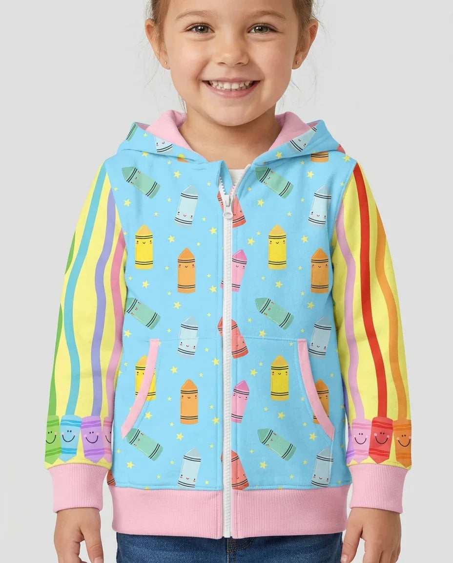 Kapuzenpullover aus Bambus mit hebräischem Alphabet und Reißverschluss