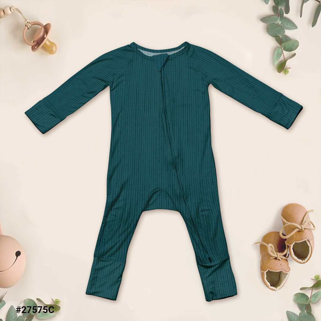 Emerald Ribbed Bamboo Fabric Baby Clothing - Soft & Stretchy