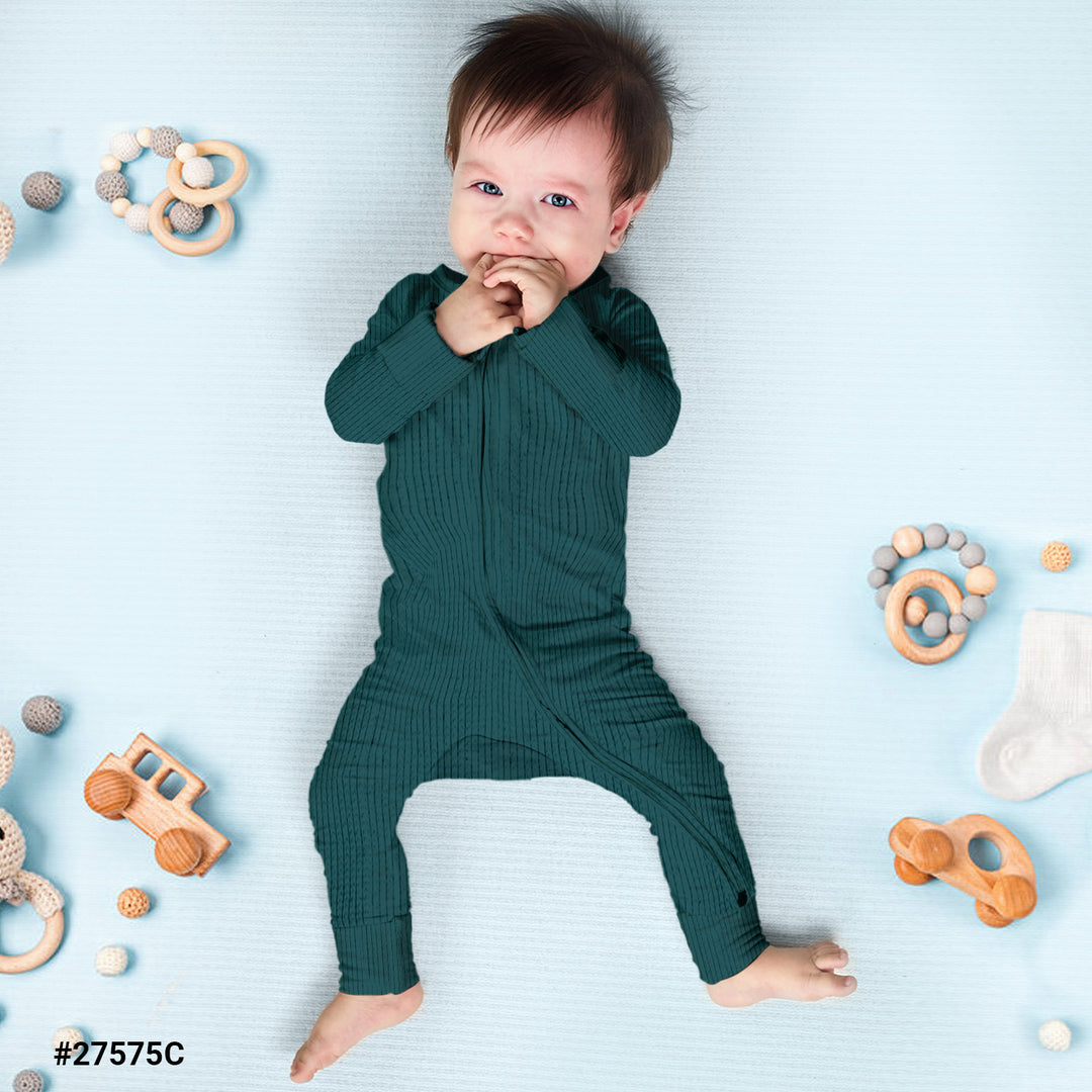 Emerald Ribbed Bamboo Fabric Baby Clothing - Soft & Stretchy