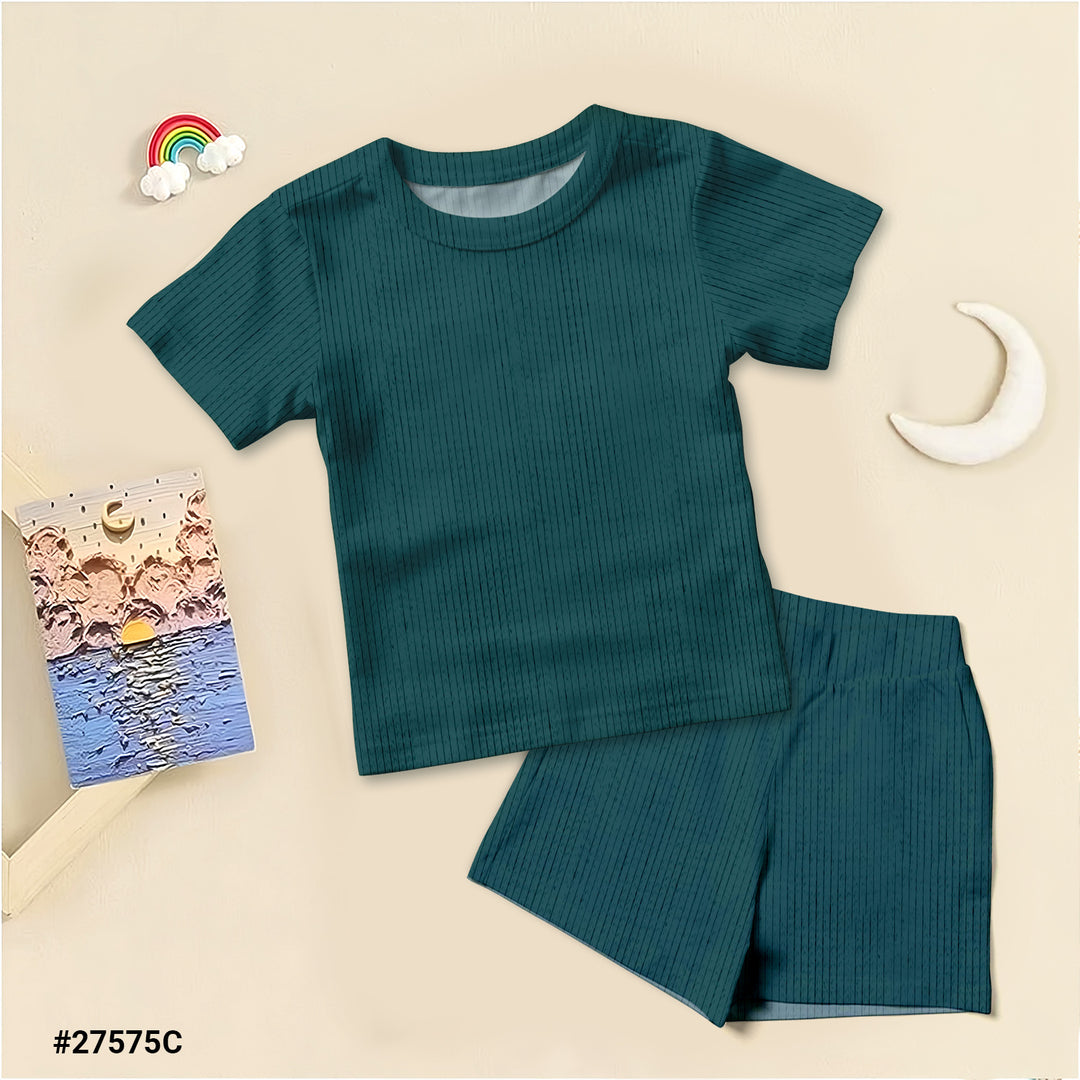 Emerald Ribbed Bamboo Fabric Baby Clothing - Soft & Stretchy