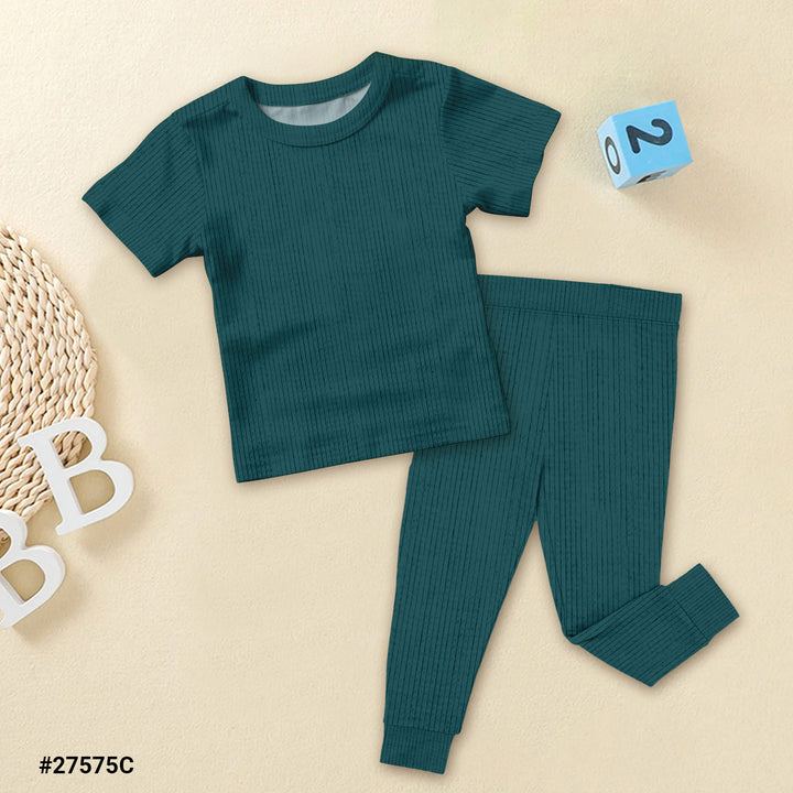 Emerald Ribbed Bamboo Fabric Baby Clothing - Soft & Stretchy