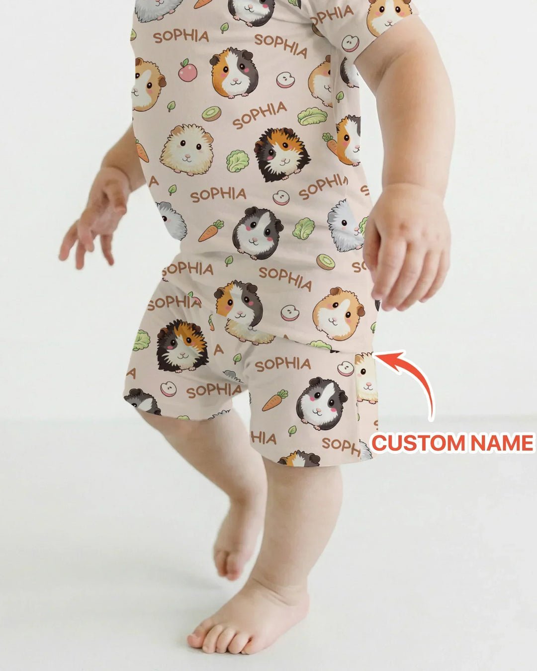 Zweiteiliges Pyjama-Set mit kurzen Ärmeln und Shorts im Sommer-Design