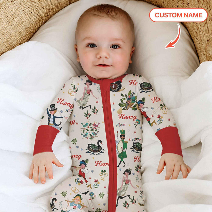 12 Days Of Christmas Custom Name Convertible Zippy , 12 Days Of Christmas Custom Name Convertible Zippy - 0-3M / Girl