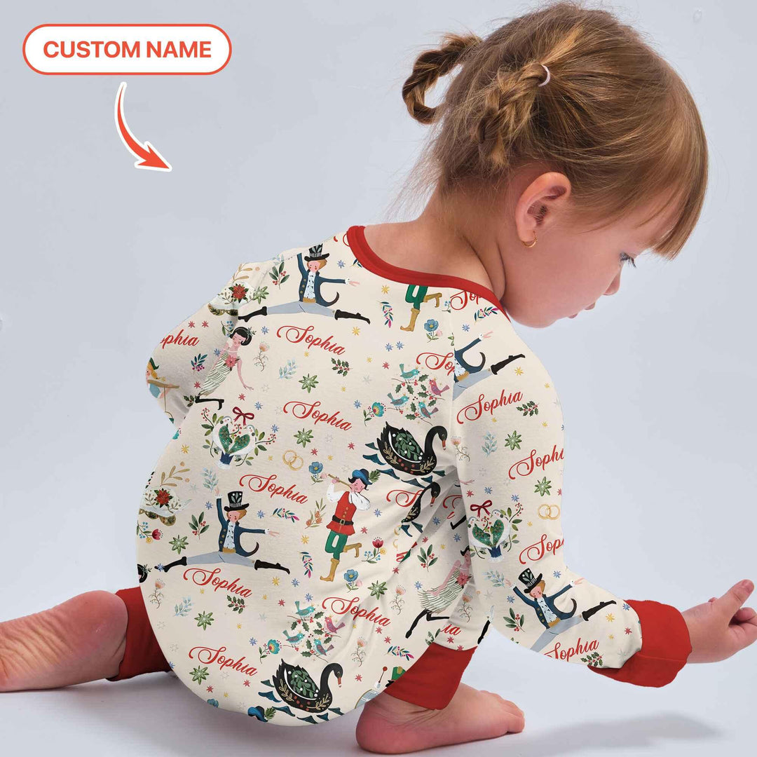 12 Days Of Christmas Custom Name Convertible Zippy , 12 Days Of Christmas Custom Name Convertible Zippy - 0-3M / Girl