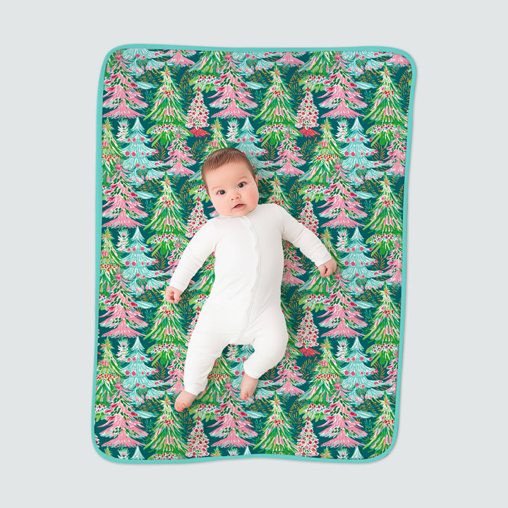 Brushstroke Merry Trees Toddler Blanket
