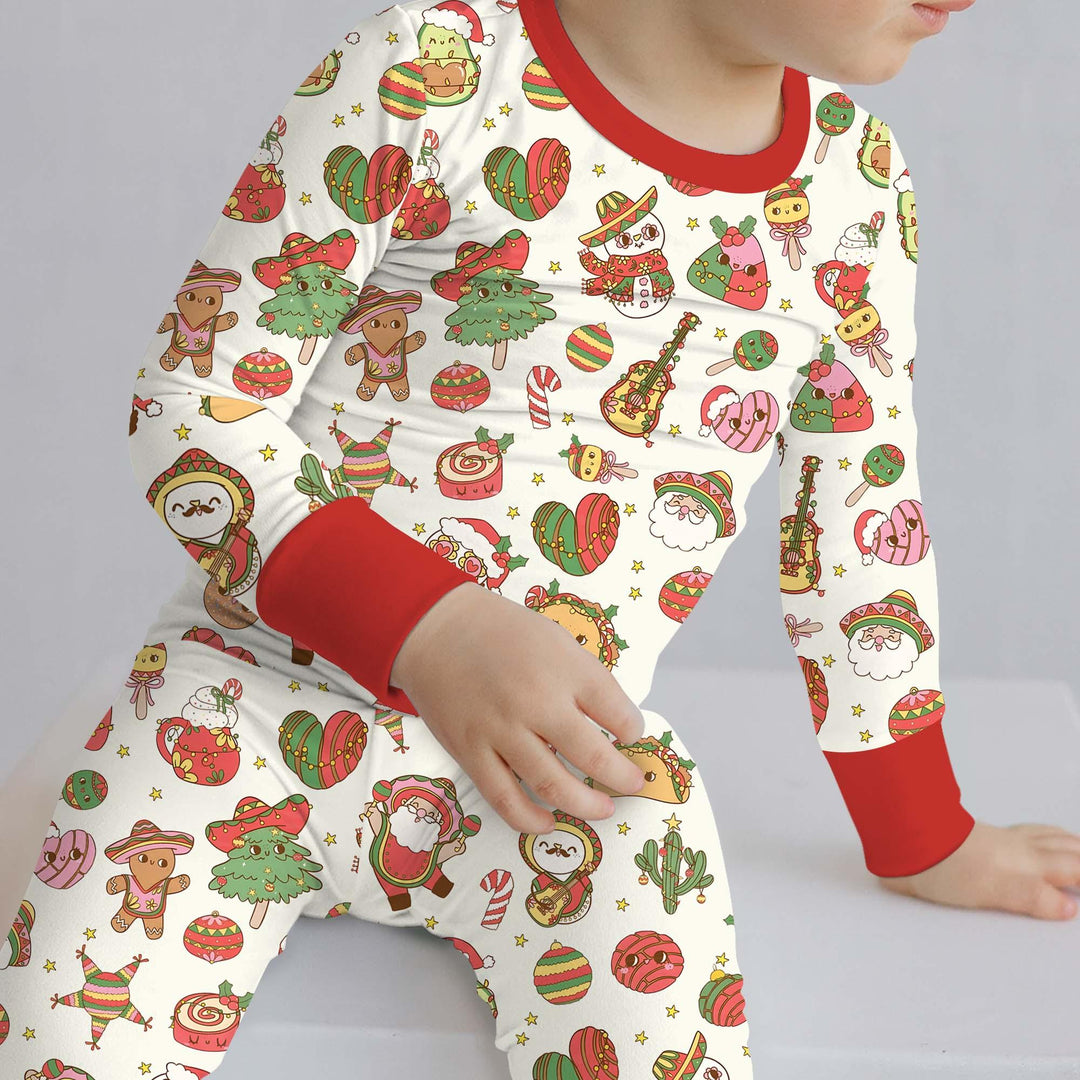 La Fiesta de Navidad Two Piece Long Sleeve Pajama Set