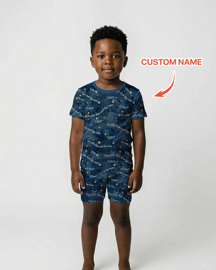 Called By Name — Personalized  Bamboo Two Piece Short Sleeve Shorts Pajama Set