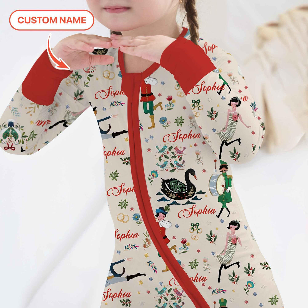 12 Days Of Christmas Custom Name Convertible Zippy , 12 Days Of Christmas Custom Name Convertible Zippy - 0-3M / Girl