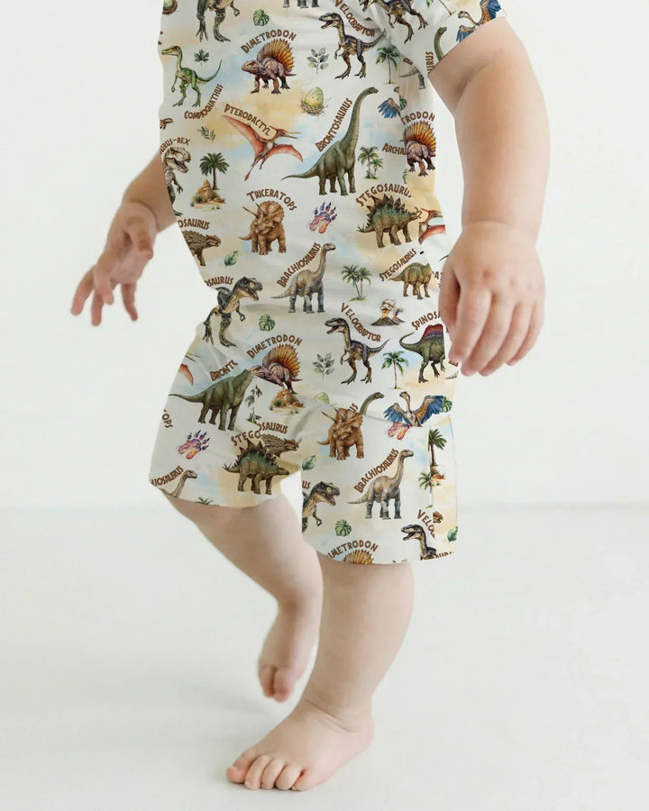 Dino Discovery Bamboo Two Piece Short Sleeve Shorts Pajama Set