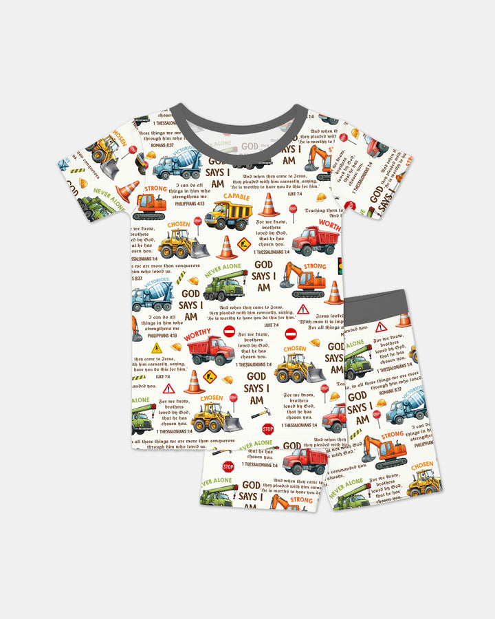 Template Zweiteiliges Pyjama-Set mit kurzen Ärmeln und Shorts
