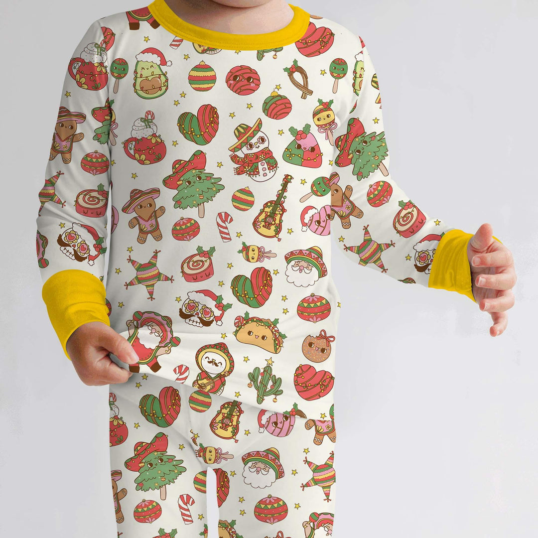 La Fiesta de Navidad Two Piece Long Sleeve Pajama Set
