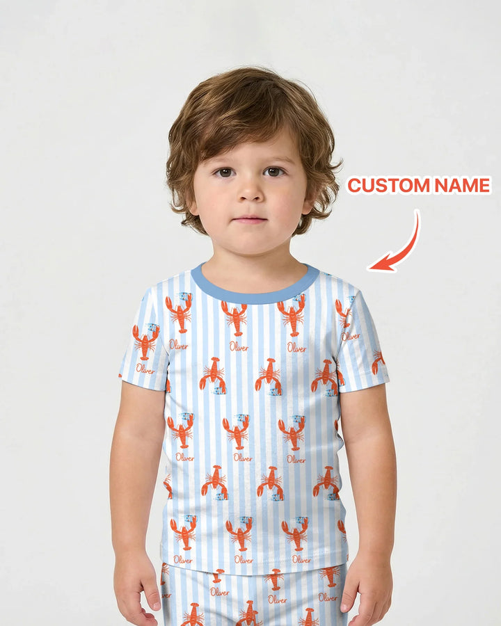 Zweiteiliges Pyjama-Set mit kurzen Ärmeln und Shorts im Sommer-Design