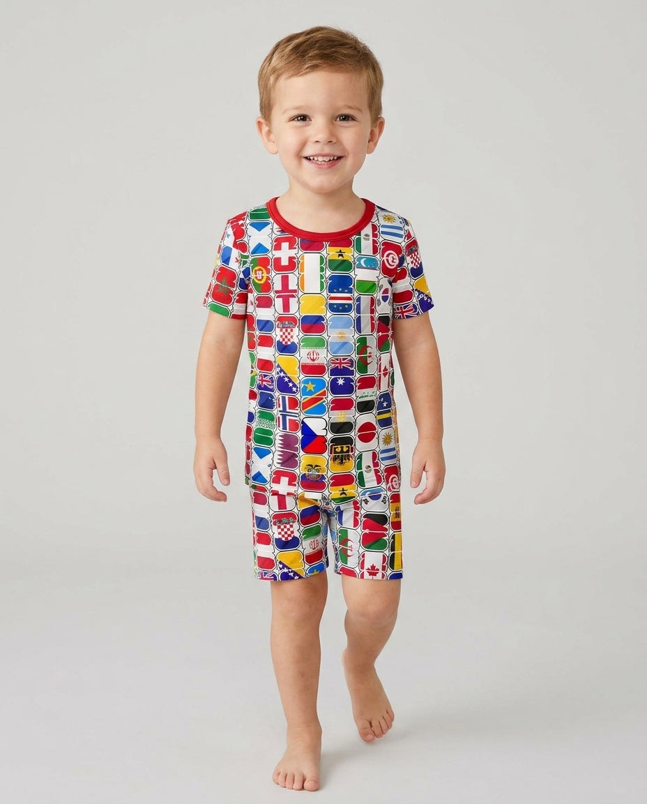 We Are 26 Family Matching Bamboo Two Piece Short Sleeve Shorts Pajama Set