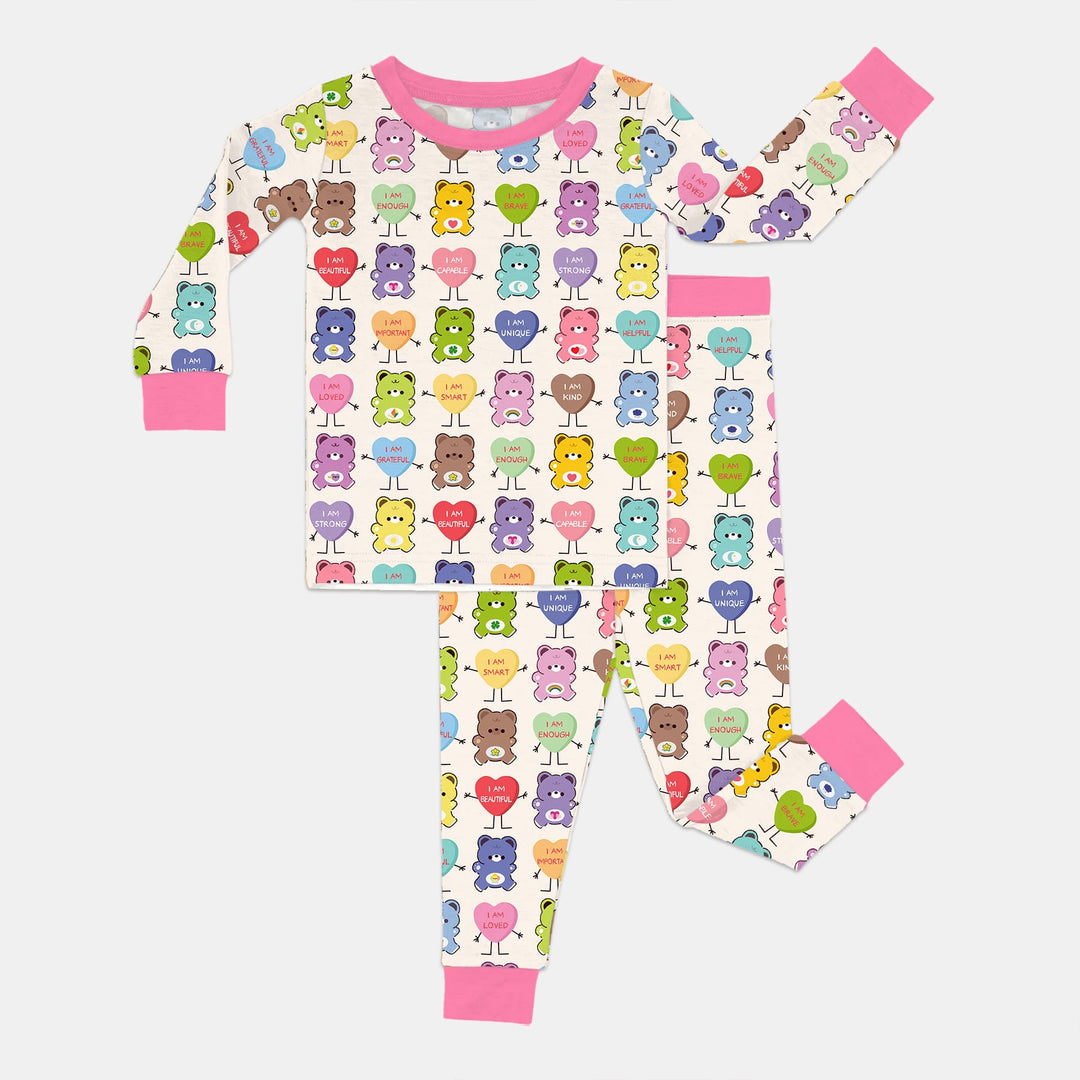 Rainbow Bears Affirmation Two Piece Long Sleeve Pajama Set