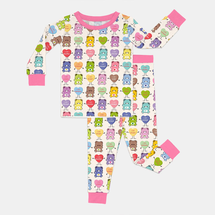 Rainbow Bears Affirmation Two Piece Long Sleeve Pajama Set