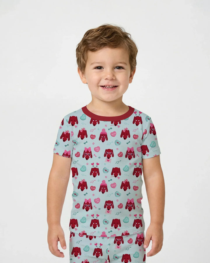 Dachshund Is My Valentine Two Piece Short Sleeve Pajama Set