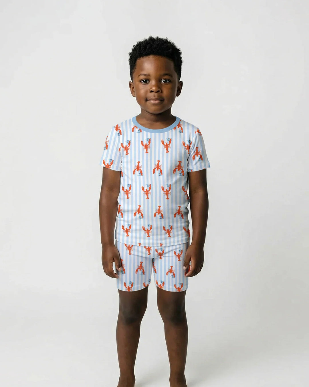 Zweiteiliges Pyjama-Set mit kurzen Ärmeln und Shorts im Sommer-Design