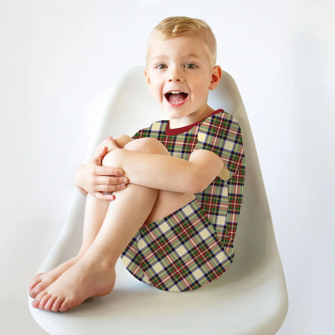 Cozy Evergreen Plaid Two Piece Short Sleeve Shorts Pajama Set