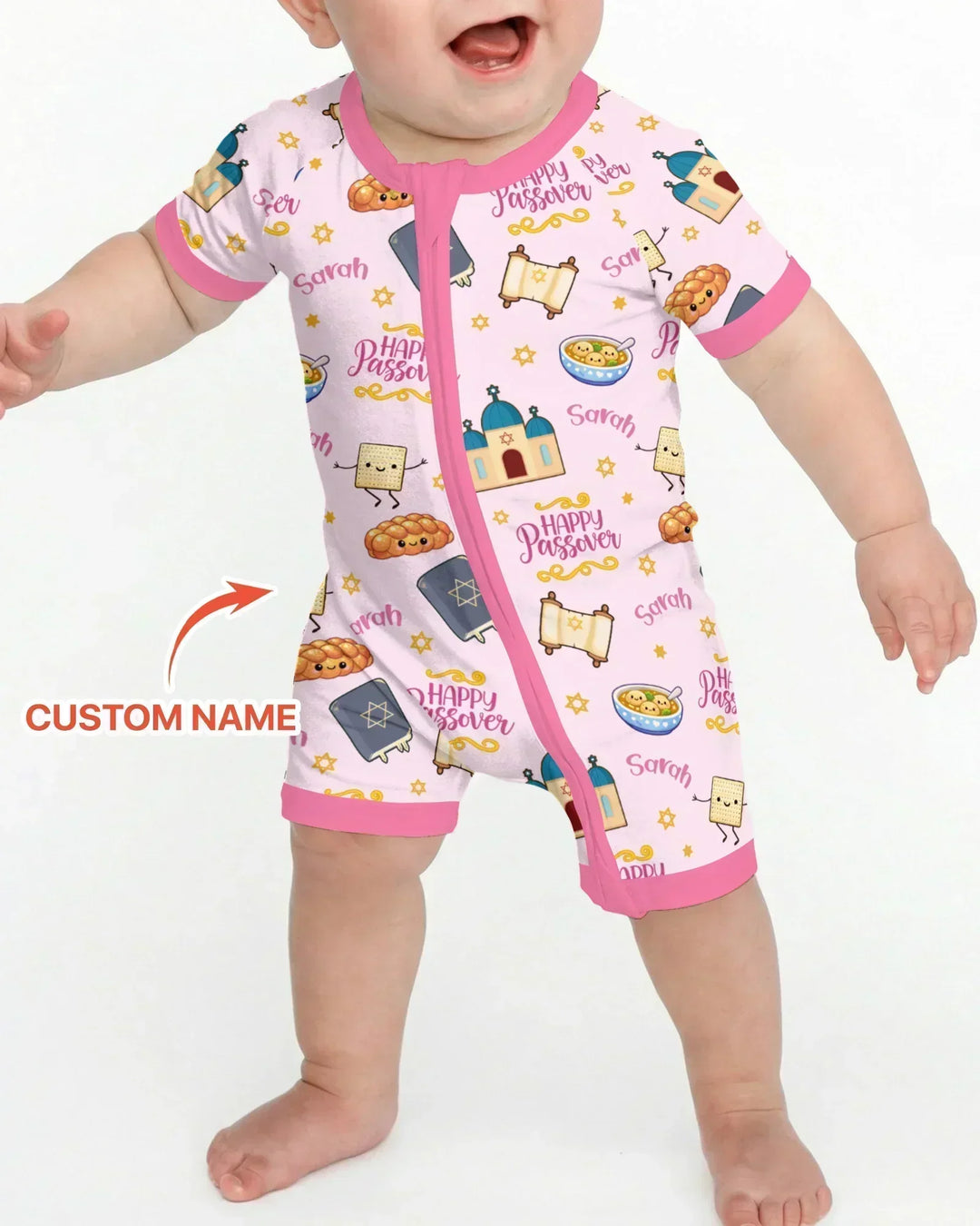 Custom name "Pesach Sameach" Bamboo Shorty Zippy