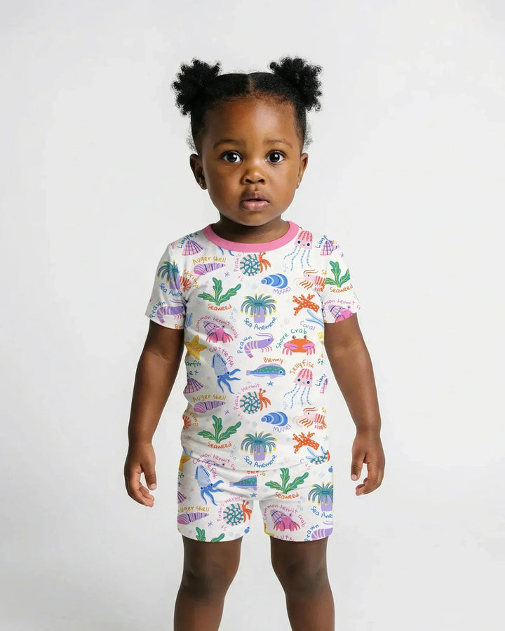 Tide Pool Pals Bamboo Two Piece Short Sleeve Shorts Pajama Set